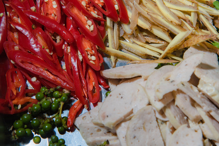 Noodle spicy salad Yummy Thai spicy noodles mix.の写真素材