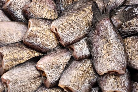 The Big Dried fish in market of Thailand