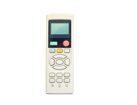 Air conditioner remote control isolated on white backgroundの写真素材