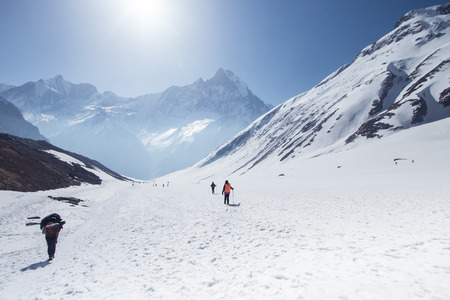 Annapurna Trekking to Machapuchare base camp, Nepalの写真素材