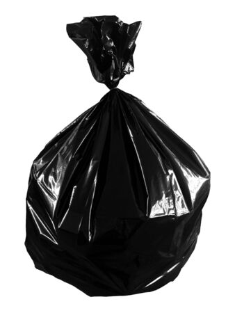 close up of a garbage bag on white backgroundの写真素材