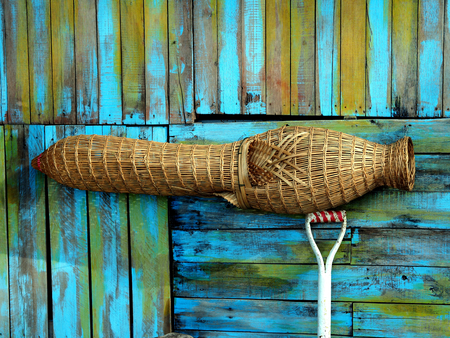 Ancient fishing equipment of rural Thailand.の写真素材