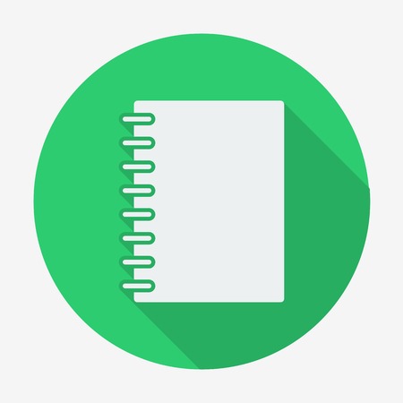 Flat style icon with long shadow, notebook vector illustration のイラスト素材