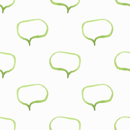 Seamless watercolor pattern with speech bubbles, aquarelle chat.  Vector illustration. Hand-drawn background. Useful for invitations, scrapbooking, design.のイラスト素材