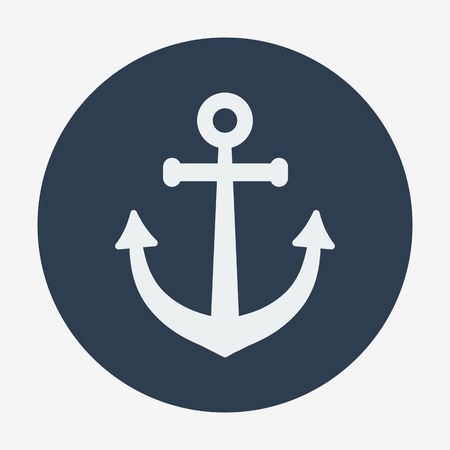 Pirate or sea icon, anchor. Flat design style modern vector illustration. Isolated on background.  Elements in flat design.のイラスト素材
