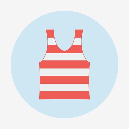 Pirate theme icon, striped singlet. Flat design vector illustration.のイラスト素材