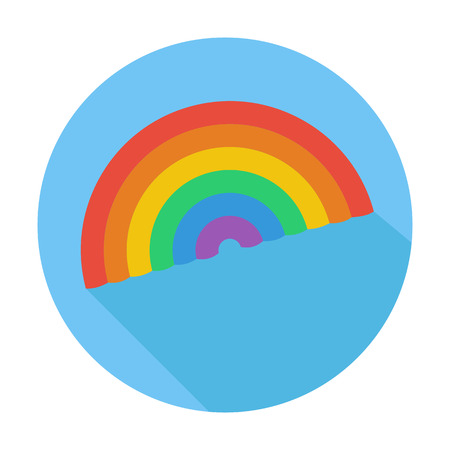 Single flat lgbt rainbow icon, icon with long shadow. Vector illustration, easy paste to any backgroundのイラスト素材