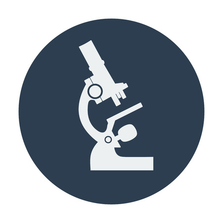Single flat microscope icon. Vector illustration. Monochrome iconのイラスト素材