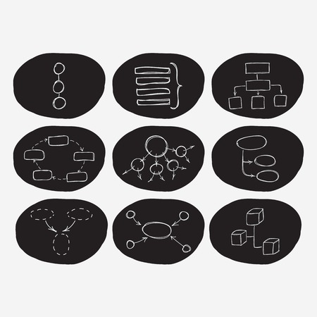 Hand drawn doodle sketch mind map. Doodle or sketch styleのイラスト素材