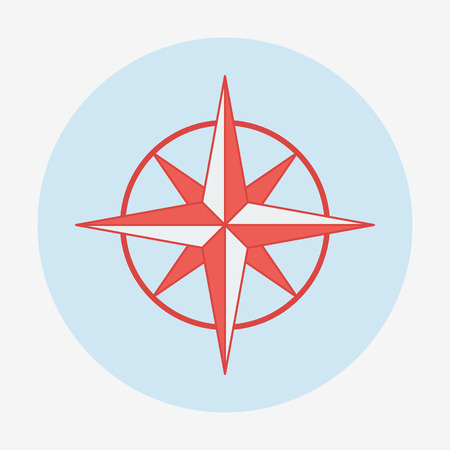 Pirate or sea theme icon, wind rose. Flat design vector illustration.のイラスト素材