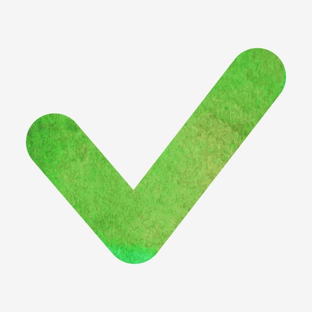 Vector illustration. Watercolor or aquarelle check or agree sign.のイラスト素材