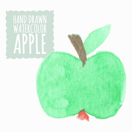 Hand-drawn apple isolated on white background.のイラスト素材