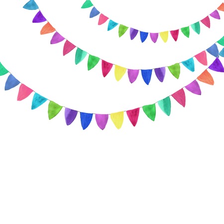 Multicolored bright buntings garlandsのイラスト素材