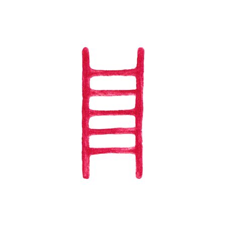 Watercolor fire staircase on the white backgroundのイラスト素材