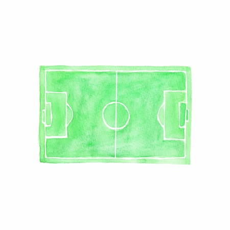 Football field. Watercolor object on the white background.のイラスト素材