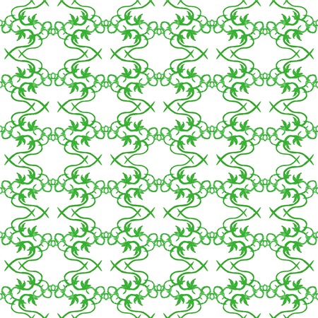 Watercolor seamless pattern with Victorian flourishes on the white backgroundのイラスト素材