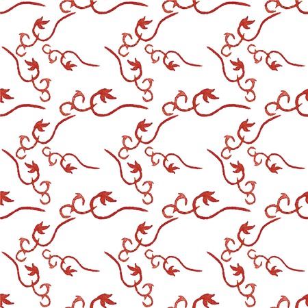 Watercolor seamless pattern with floral elements on the white backgroundのイラスト素材