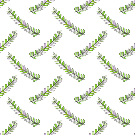 Seamless pattern with branches. Hand-drawn background. Vector illustration. Real watercolor drawing.のイラスト素材