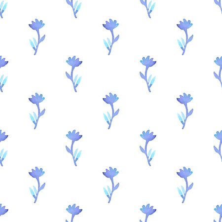Seamless pattern with flowers. Hand-drawn background. Vector illustration. Real watercolor drawing.のイラスト素材