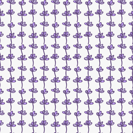Lavender. Seamless pattern with flowers on the white background. Hand-drawn original background. Swatch inside. Vector illustrationのイラスト素材