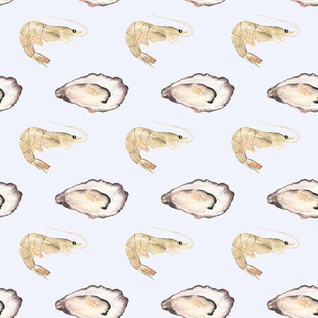 Oyster and prawn - seafood and marine cuisine.の写真素材