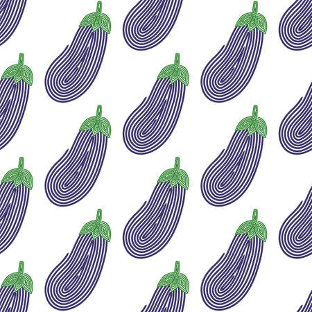 Eggplant. Seamless pattern with spiral eggplants.の写真素材