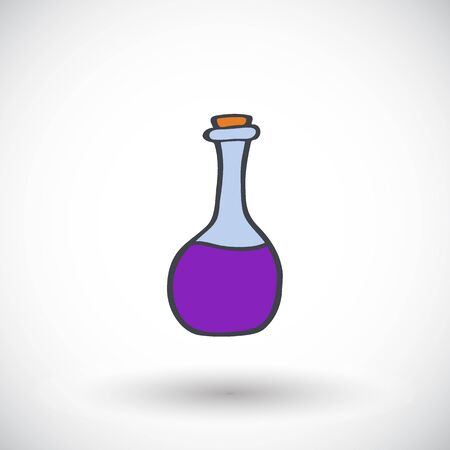Potion sketch. Hand-drawn magic icon with round shadow. Doodle drawing. Vector illustrationのイラスト素材