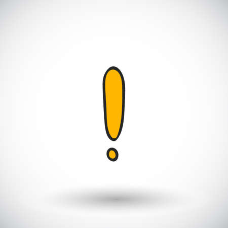 Exclamation point sketch. Hand-drawn cartoon caution icon. Doodle drawing. Vector illustration.のイラスト素材