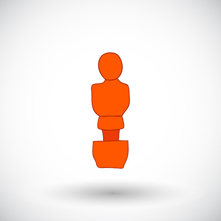 Table football player sketch. Hand-drawn cartoon icon of foosball player. Doodle drawing. Vector illustration.のイラスト素材