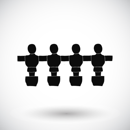 Table football line sketch. Hand-drawn hobby or table games icon - kicker of futbolin. Doodle drawing. Vector illustrationのイラスト素材