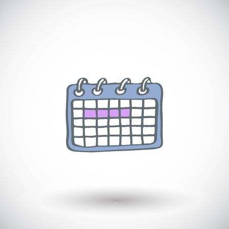 Calendar page. Hand-drawn icon. Doodle drawing. Vector illustrationのイラスト素材