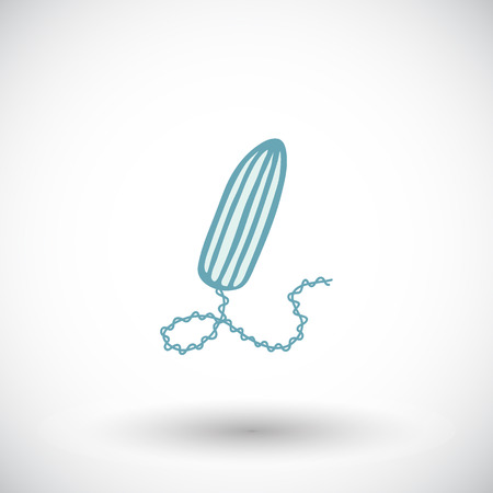 Tampon icon. Hand-drawn cartoon feminine hygiene product sketch. Doodle drawing. Vector illustration.のイラスト素材