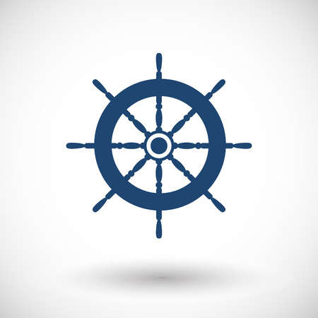Helm, pirate or sea icon. Flat design vector illustration with round shadowのイラスト素材
