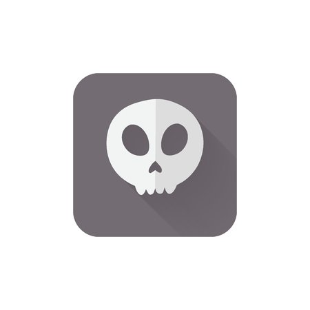 Skull icon. Flat design icon of skull for Day of the Dead Vector illustrationのイラスト素材