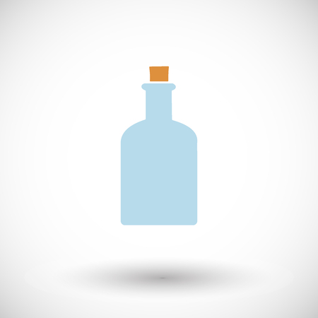 Flat design of glass container with round shadowのイラスト素材