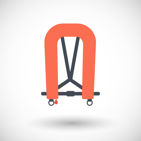 Inflatable life jacket vector flat iconのイラスト素材