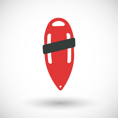 Torpedo buoy lifeguard icon, Flat design of swimming safety with round shadow, vector illustrationのイラスト素材