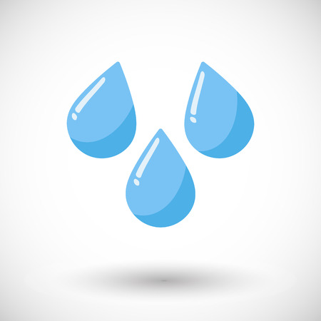Water drops icon, Flat design with round shadow, vector illustrationのイラスト素材