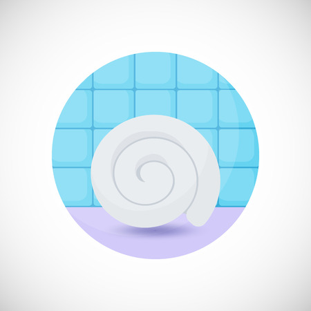 Towel vector flat icon, Flat design of spa, hygiene or massage object in the bathroom interior, vector illustration with shadowsのイラスト素材