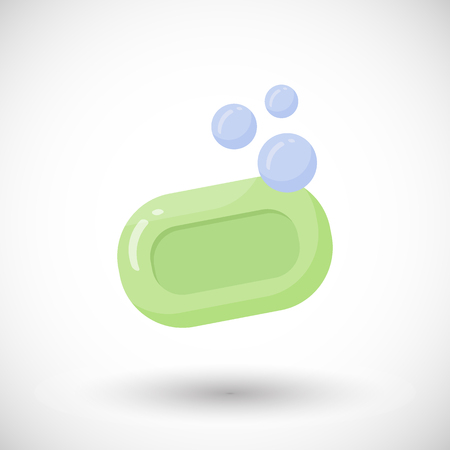 Soap with bubbles vector flat iconのイラスト素材