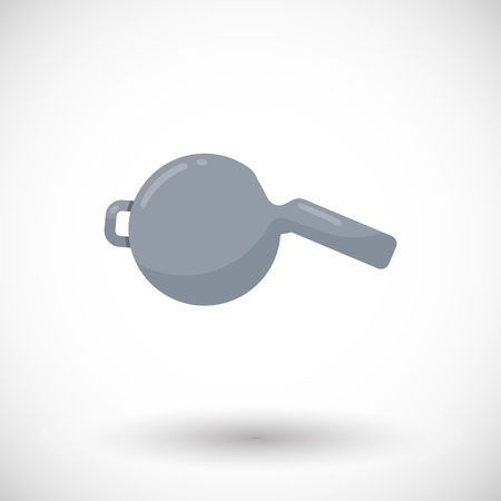 Whistle icon, Flat design of sport or lifeguard equipment with round shadow, vector illustrationのイラスト素材