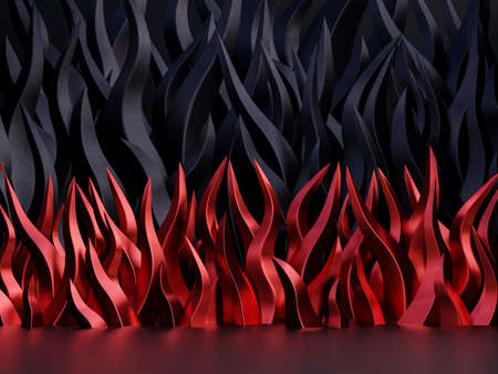 Black friday concept Abstract background with red and black flame concept 3d render illustrationの写真素材