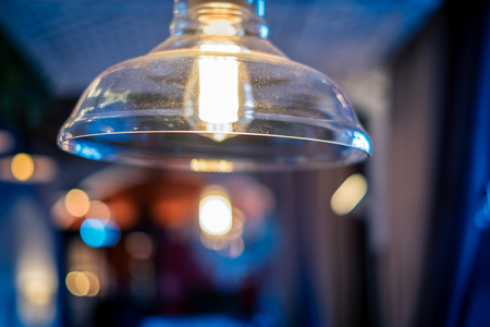 Beautiful lights in a restaurantの写真素材
