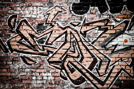 graffiti on a brick wallのeditorial素材