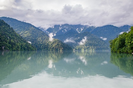 Lake Rizza in the mountains of Abkhazia