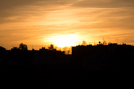 beautiful sunset on the seaの写真素材