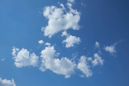 White clouds in the blue skyの写真素材