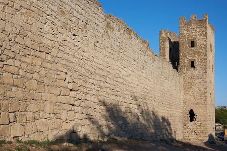 Genoese fortress - medieval fortifications in the city of Feodosiaの写真素材