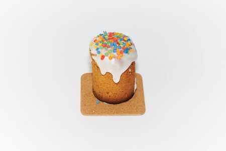 Easter cake on a white background.の写真素材