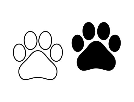 Paw icon vector. Paw print icon vector. Paw symbol.のイラスト素材